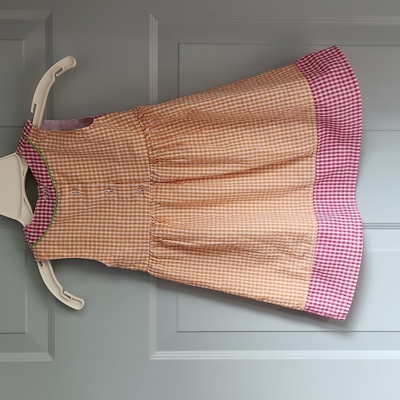 2B Real, Girl's sz4T, Gingham Dress, Pink&White,Orange&White  Check w Appliques - Picture 13 of 13